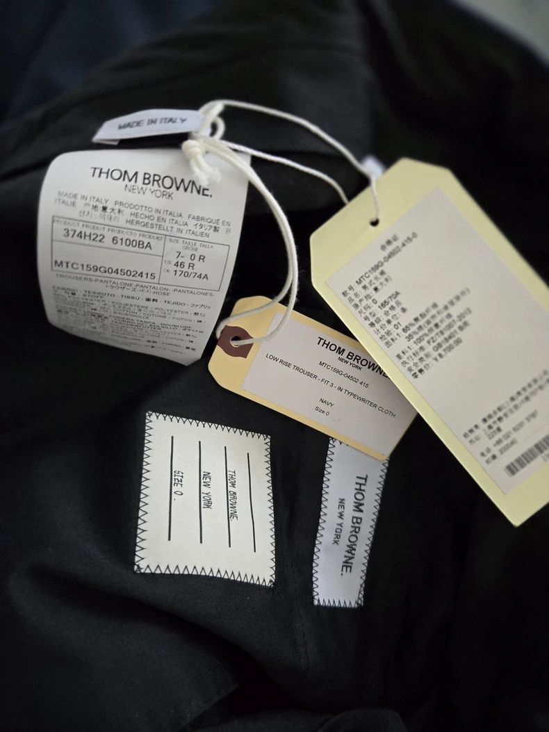 Thom Browne Thom Browne size0 Navy blue low waist trousers Size 34S - 4 Thumbnail