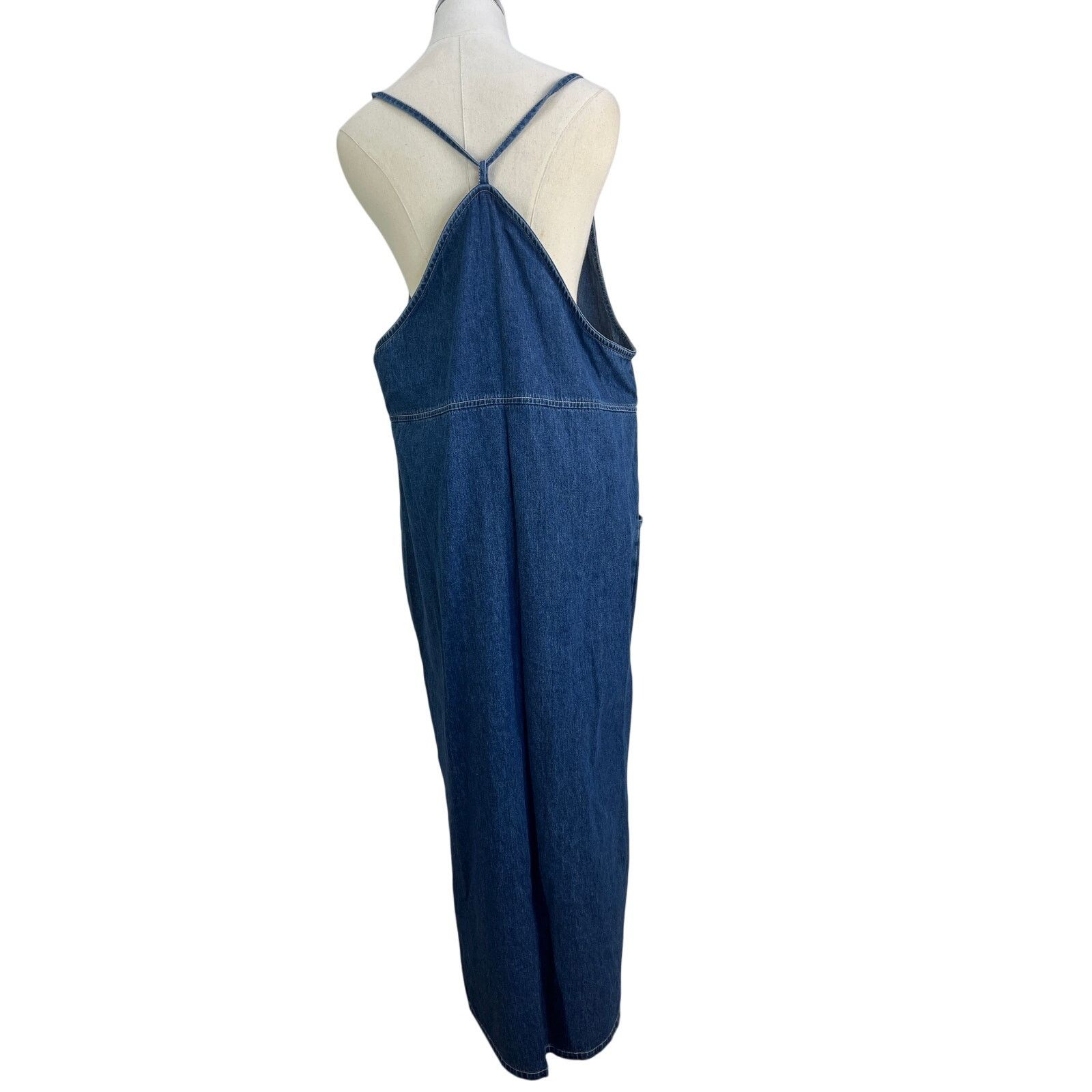 Vintage Vintage Denim Maxi Dress Floral Detail Embroidery Size XXL / US 16-18 / IT 52-54 - 7 Thumbnail