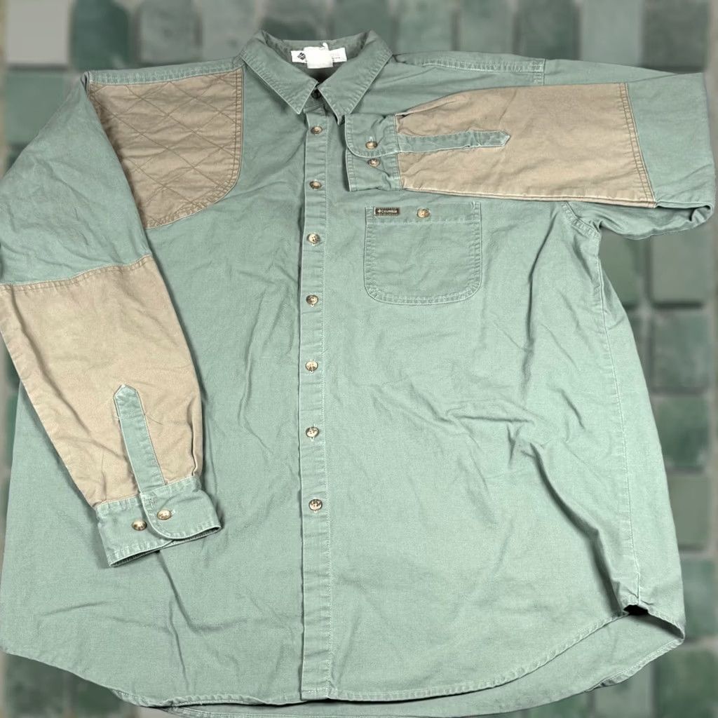 Vintage Columbia Large LS Shooting Shirt Button Up Hunting Outdoor Quilted Recoil Panel Size US XL / EU 56 / 4 - 1 Thumbnail