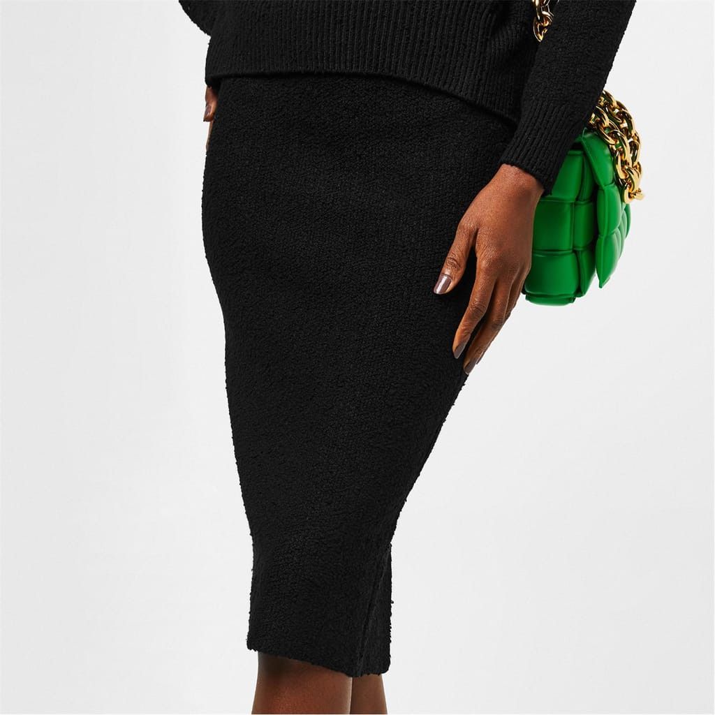 Bottega Veneta Bottega Veneta Light Textured Viscose Midi Skirt in Black Size 32" / US 10 / IT 46 - 4 Thumbnail