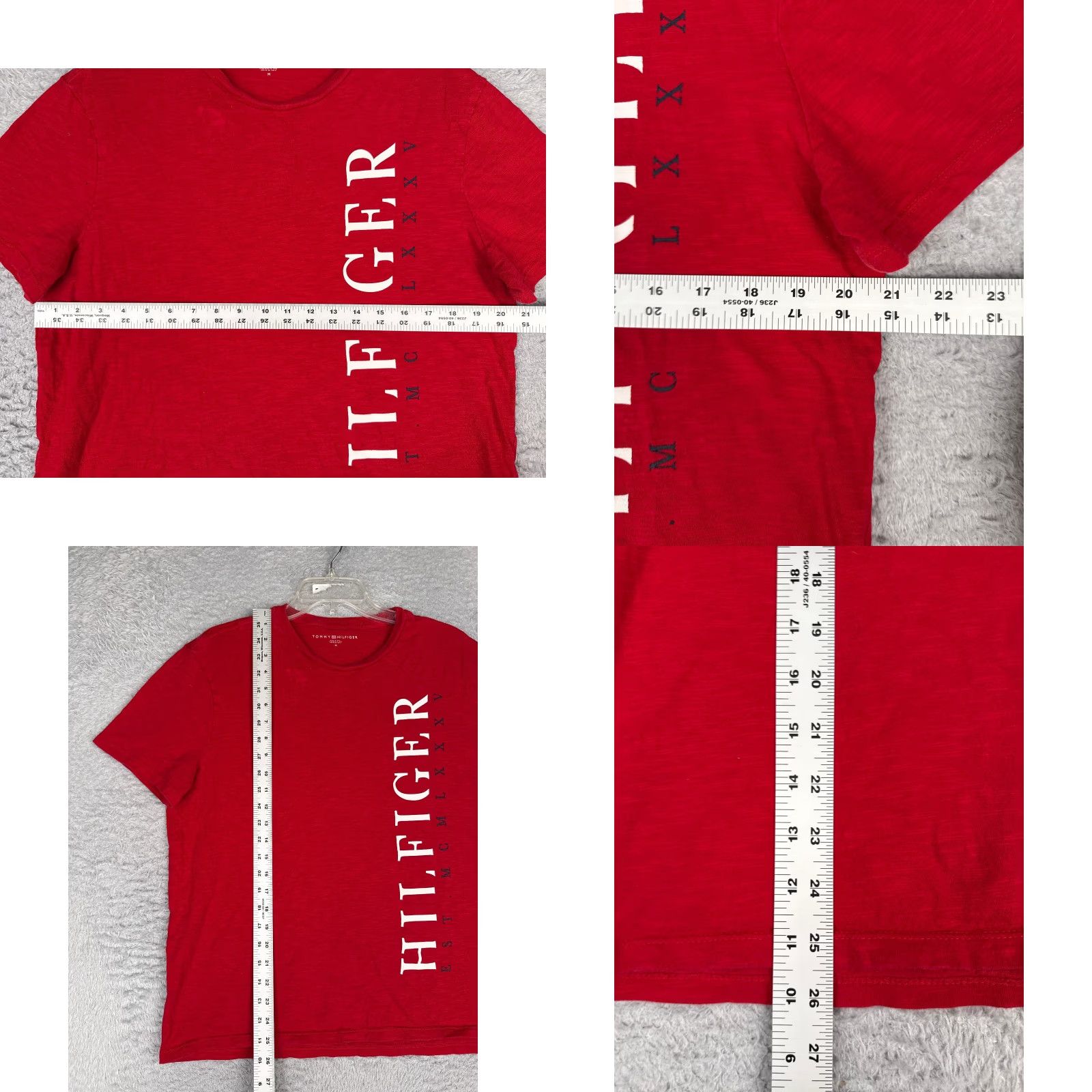 Tommy Hilfiger Tommy Hilfiger Shirt Men Medium Red Crew Neck 100% Cotton Short Sleeve Logo Embroidered T-Shirt Mens Regular Modern Fit Size US M / EU 48-50 / 2 - 8 Thumbnail