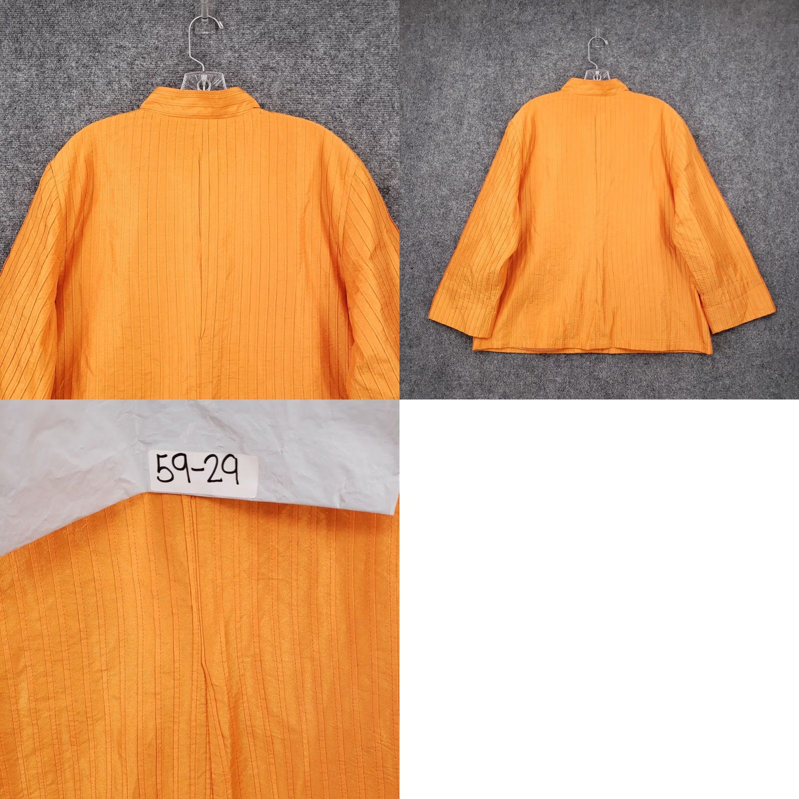 Vintage Chicos Jacket Womens XL Orange Button Up Pintuck Pleat Long Sleeve Casual Spin Size XL / US 12-14 / IT 48-50 - 8 Thumbnail