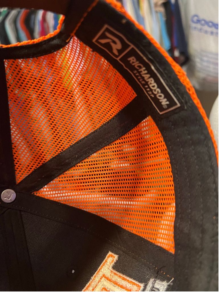 Richardson Men's Richardson Black Orange TUG TRUCKING Trucker Hat Size ONE SIZE - 6 Thumbnail