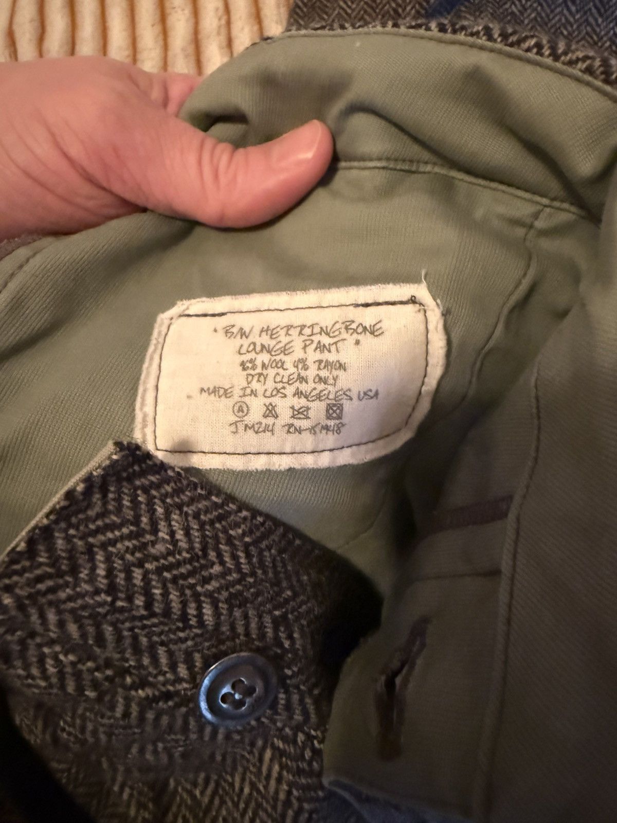 Greg Lauren Greg Lauren B/W Herringbone Lounge Pant (sz GL 5) Size US 38 / EU 54 - 4 Thumbnail