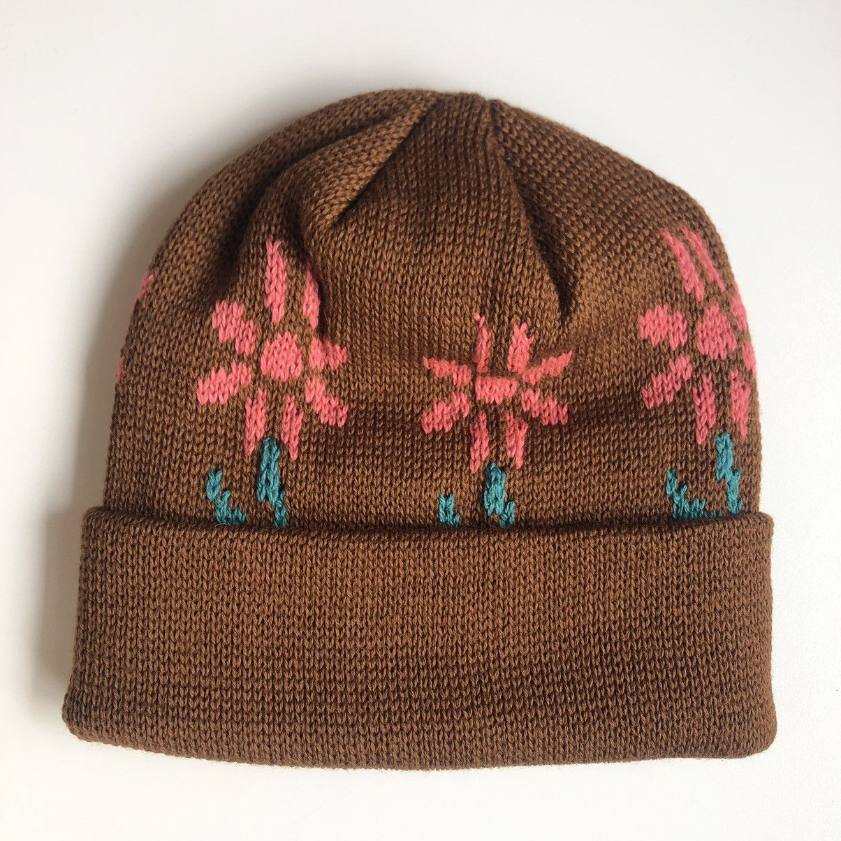Noah Merino Jacquard Floral Beanie BROWN Size ONE SIZE - 2 Thumbnail