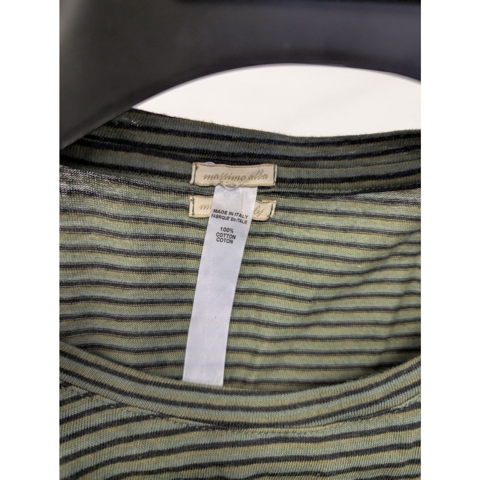 Massimo Alba o1rshd1 CC20 Striped Cotton T-Shirt with Chest Pocket Olive Size US S / EU 44-46 / 1 - 21 Thumbnail