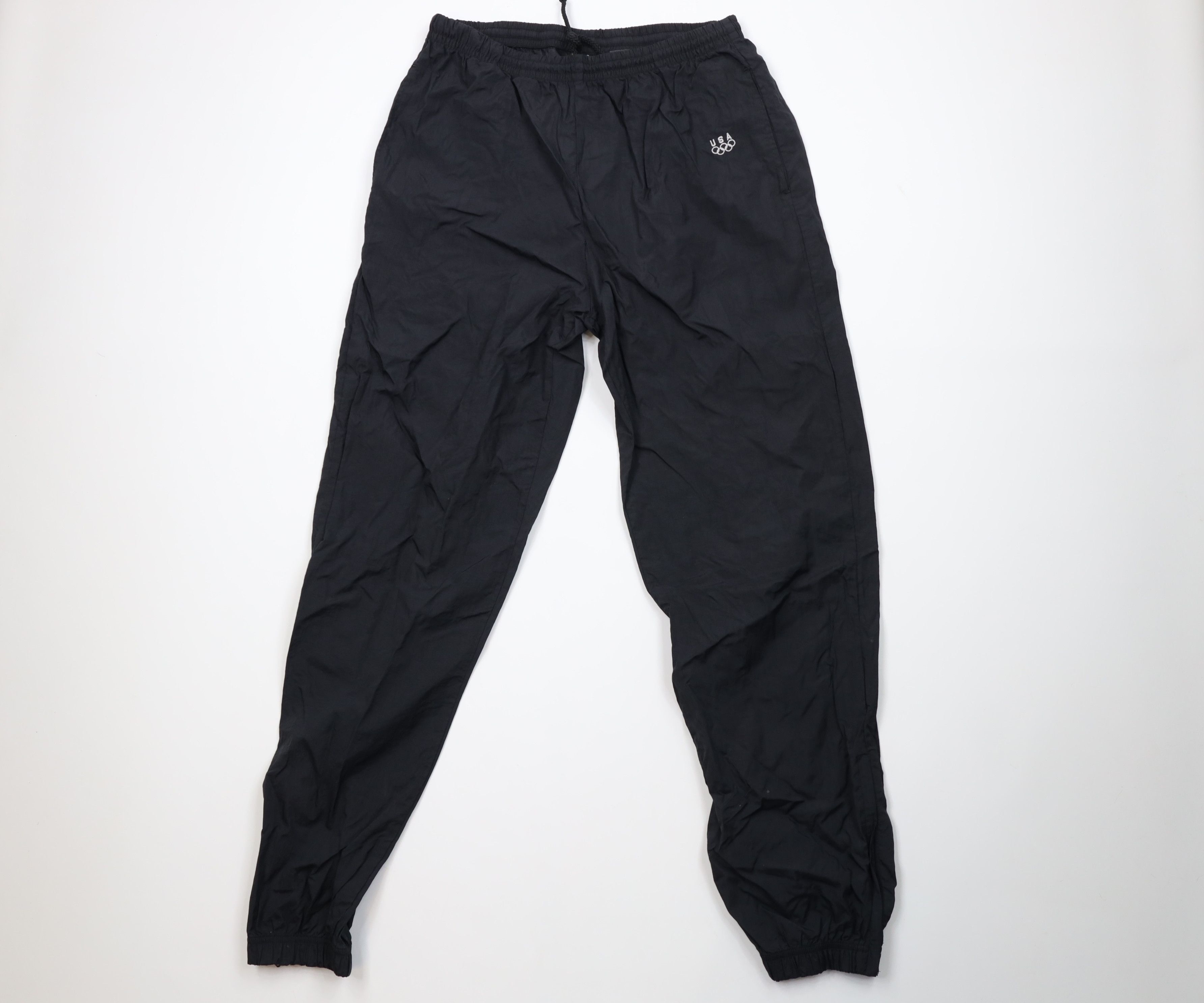 Vintage Vintage 90s USA Olympics Windbreaker Joggers Pants Black Size US 34 / EU 50 - 1 Thumbnail
