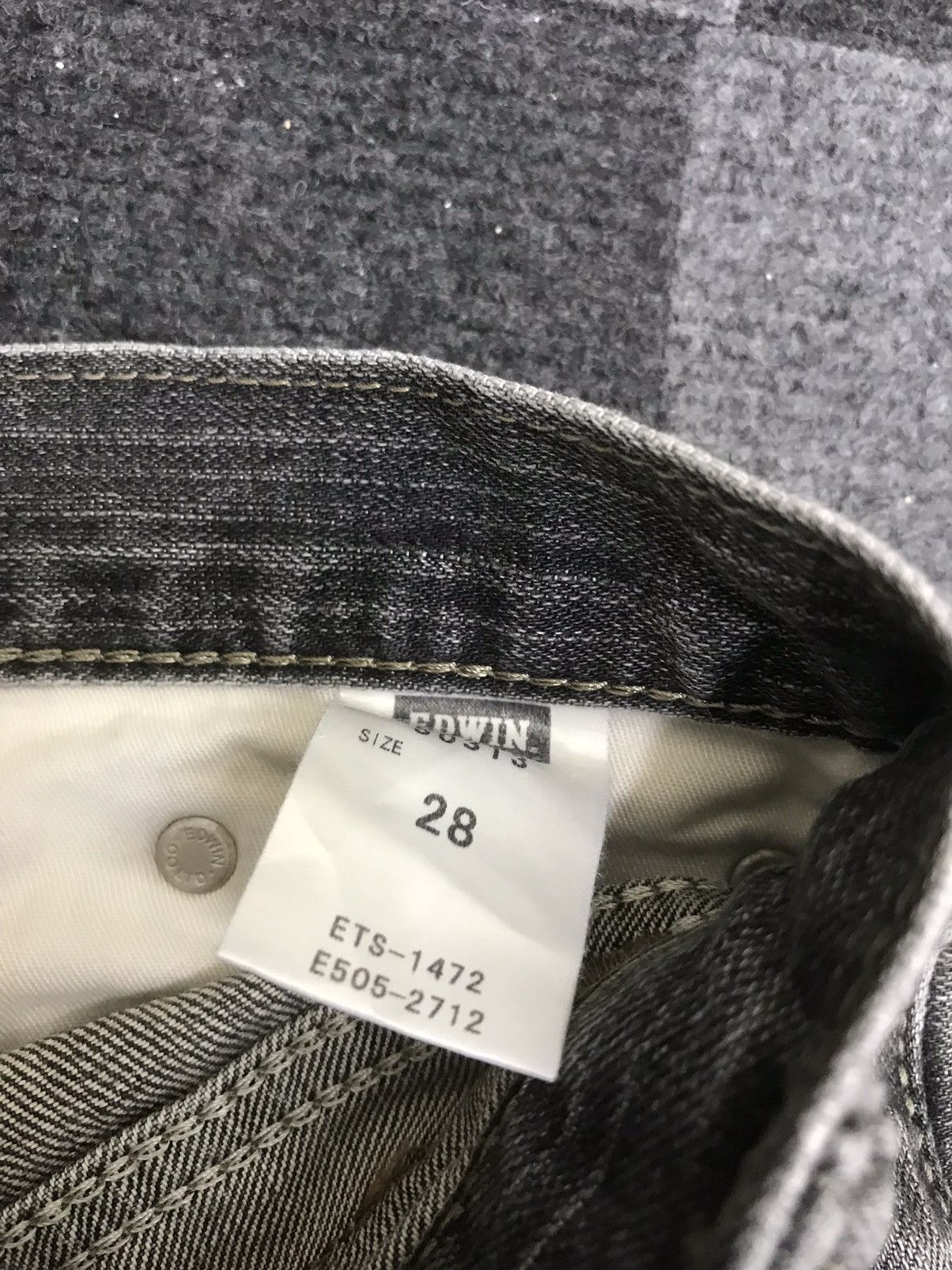 Edwin 💥ARCHIVAL💥EDWIN 503 REGULAR BLACK STONEWASH DENIM F267 Size US 29 - 18 Thumbnail