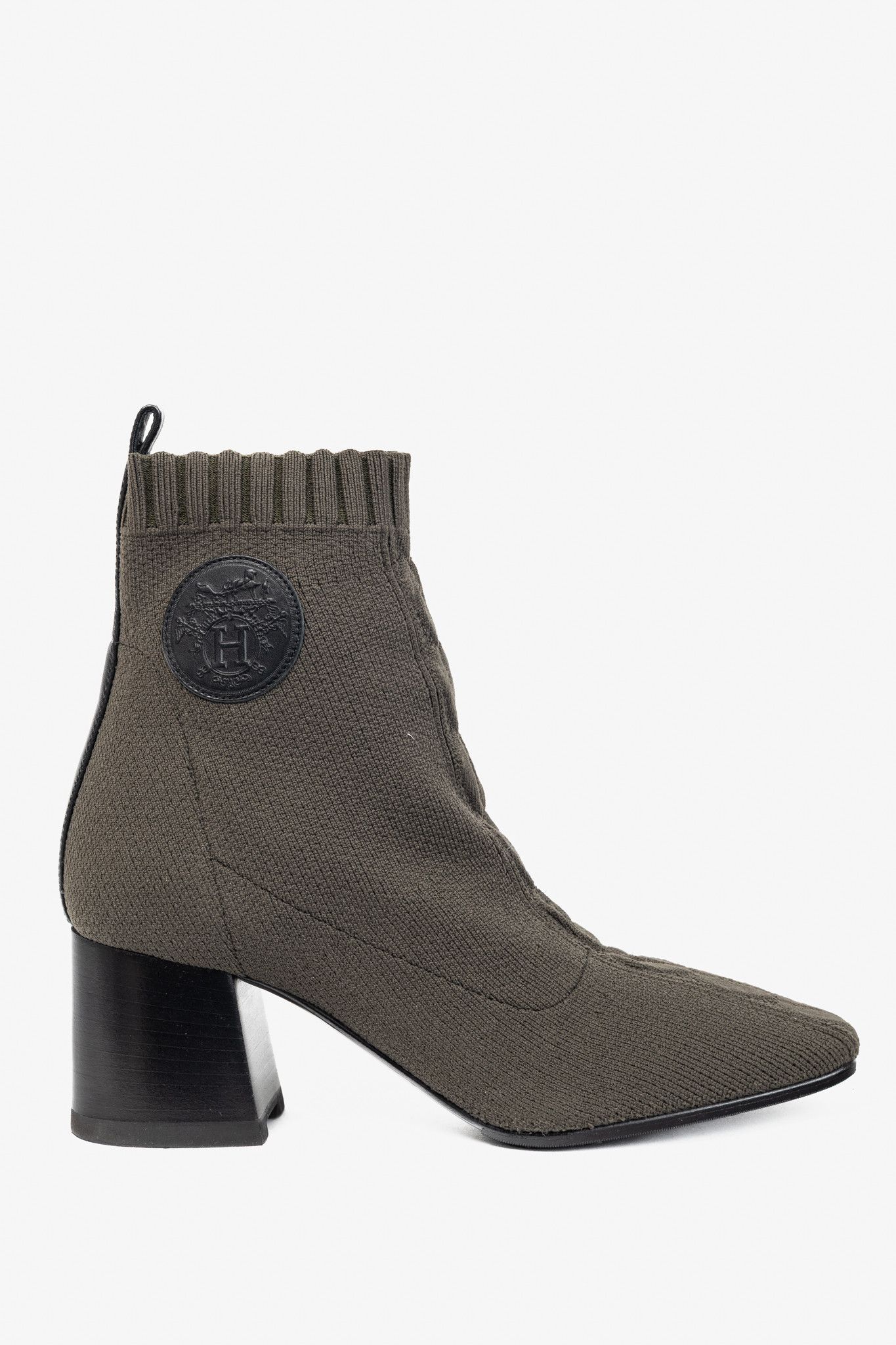 Hermes Hermes Volver 60 Vert Sapin Knit Ankle Boots Size US 5.5 / IT 35.5 - 1 Thumbnail