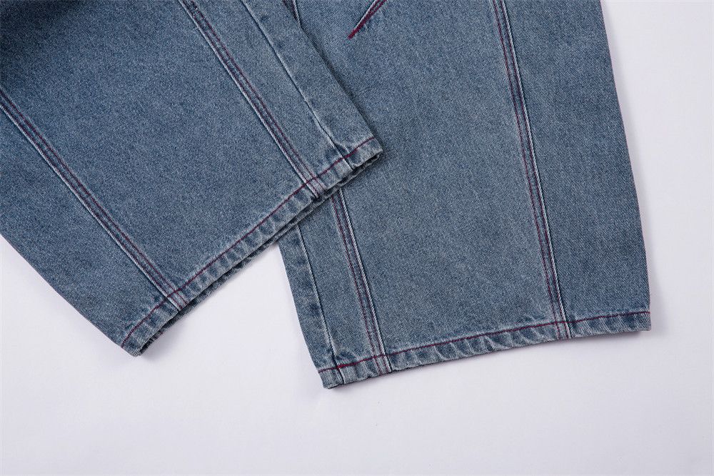 Vintage Men's patchwork washed and distressed loose scimitar jeans Size US 32 / EU 48 - 6 Thumbnail