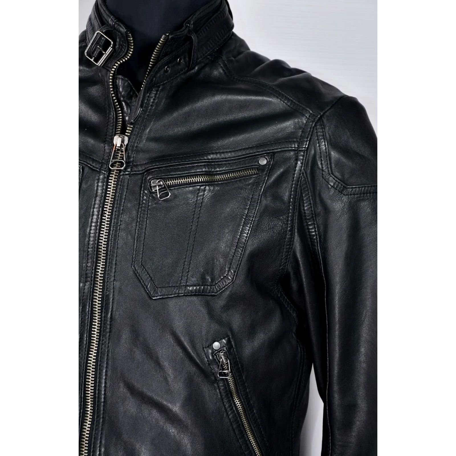 Levi's LEVI'S Jacket Motorcycle Biker Leather 100% LEATHER Size M Men Black Vintage: No Size US M / EU 48-50 / 2 - 6 Thumbnail