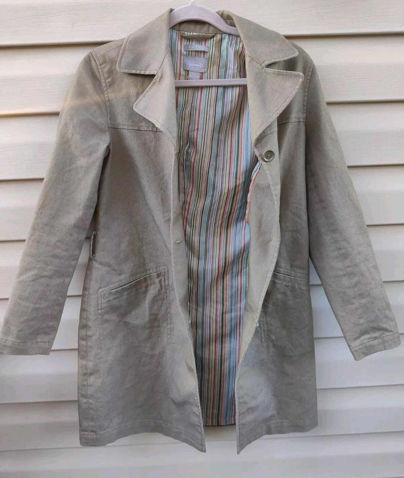 Old Navy 2002 Old Navy Green Long Pea Coat Jacket Button Down Size S / US 4 / IT 40 - 10 Thumbnail