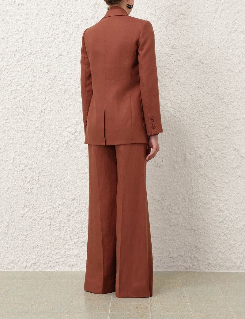 Zimmermann oc11z0226 Illuminate Linen Jacket In Rust Size M / US 6-8 / IT 42-44 - 4 Thumbnail