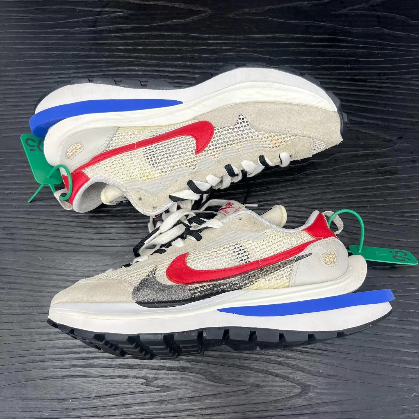 Nike sacai vaporwaffle gray/white 42.5 2x Worn With Box Size US 9 / EU 42 - 2 Thumbnail