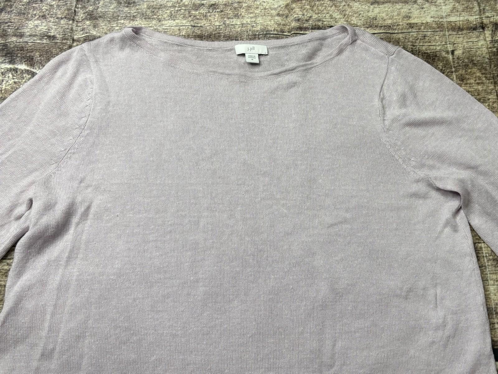 Other J Jill Top Womens Medium Linen Blend Lilac 3/4 Sleeve Size M / US 6-8 / IT 42-44 - 4 Thumbnail
