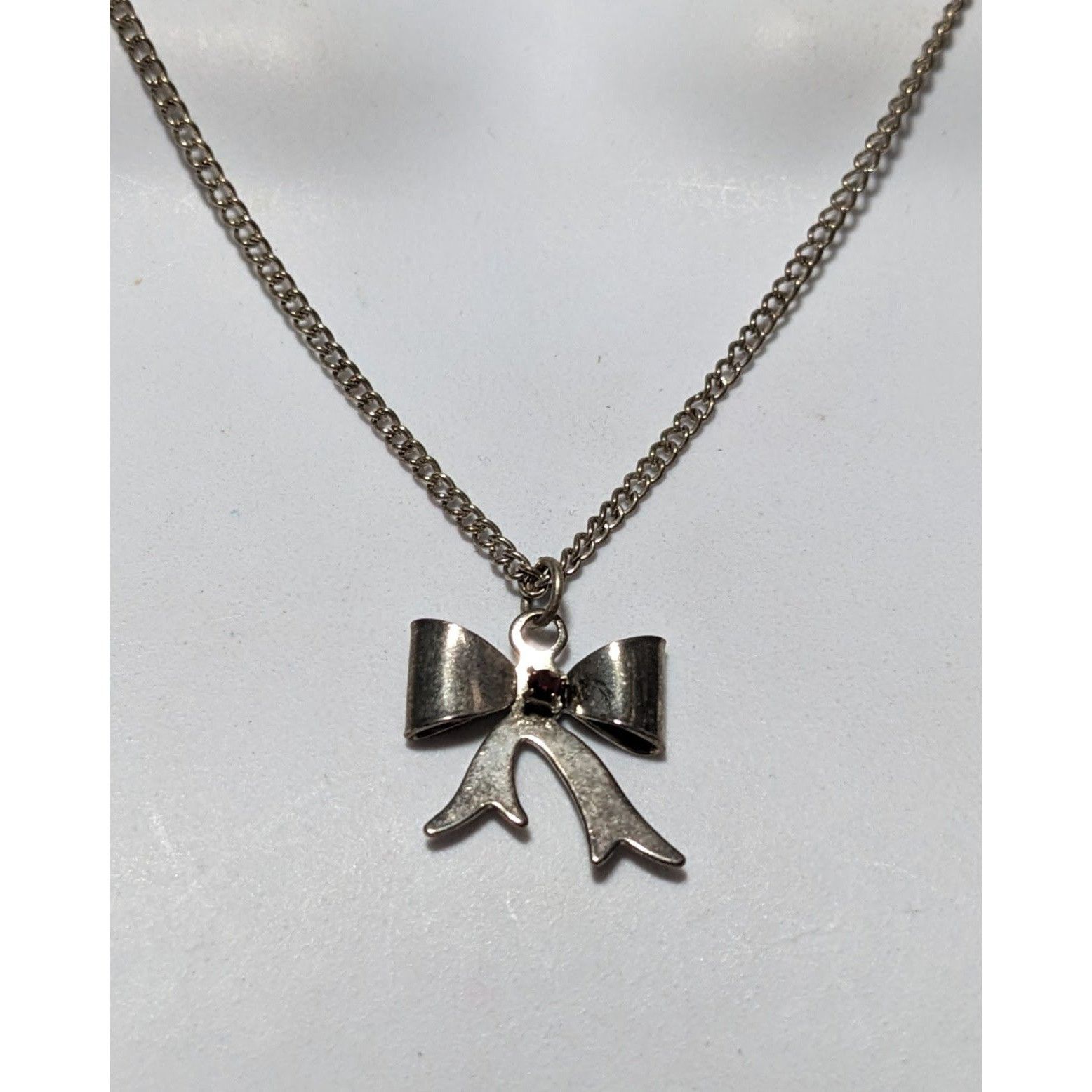 Other Silver Rhinestone Bow Necklace Size ONE SIZE - 6 Thumbnail