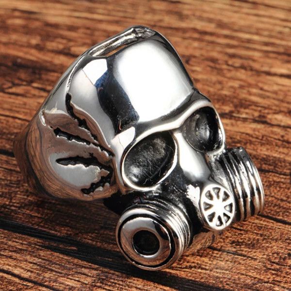 Other Men's Skull Gas Mask Helmet Ring Stainless Steel Size ONE SIZE - 1 Thumbnail