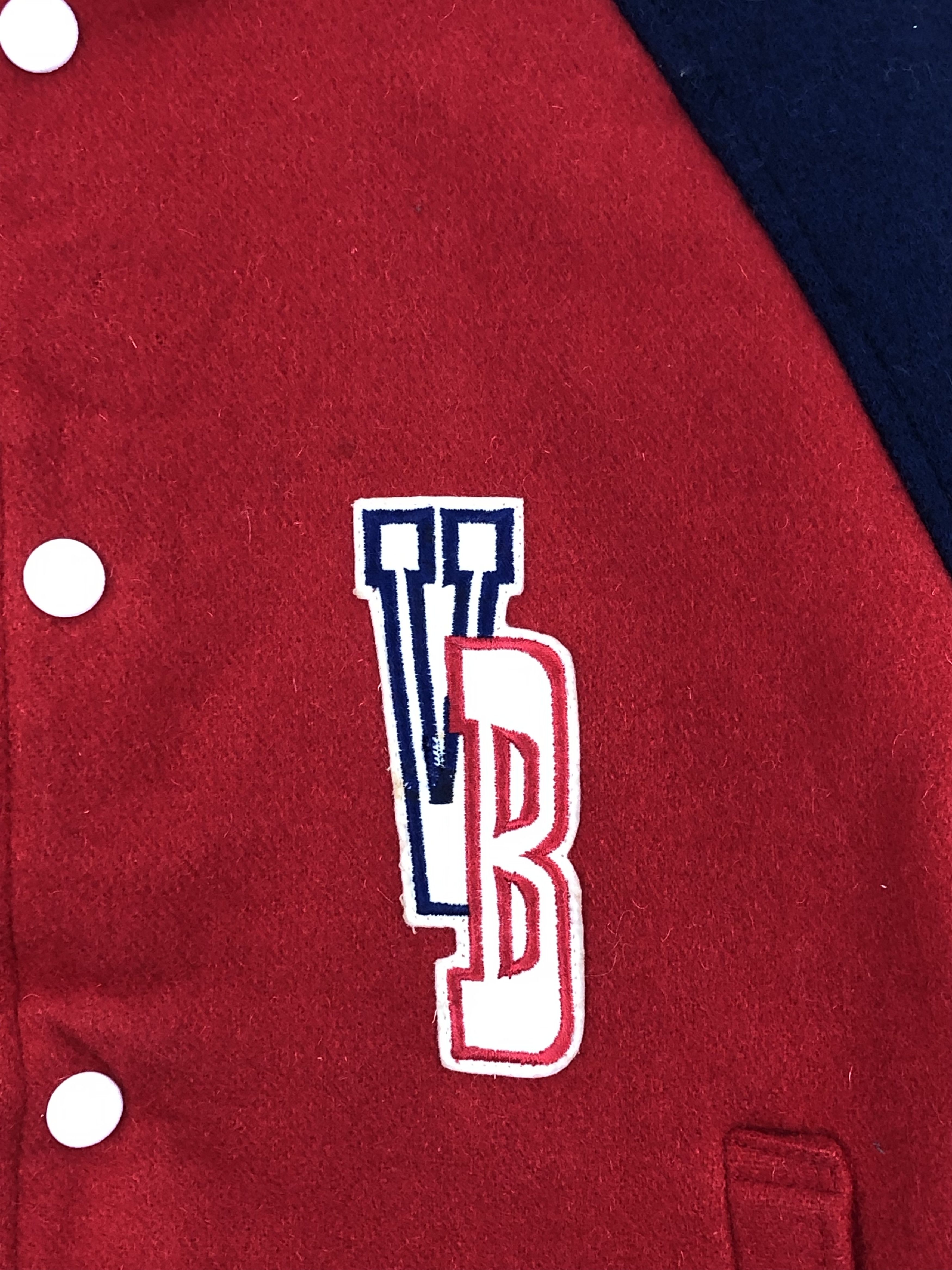 Vintage Vintage 90s Van Boys Wool Varsity Jacket Red Colour V0390 Size US M / EU 48-50 / 2 - 9 Thumbnail