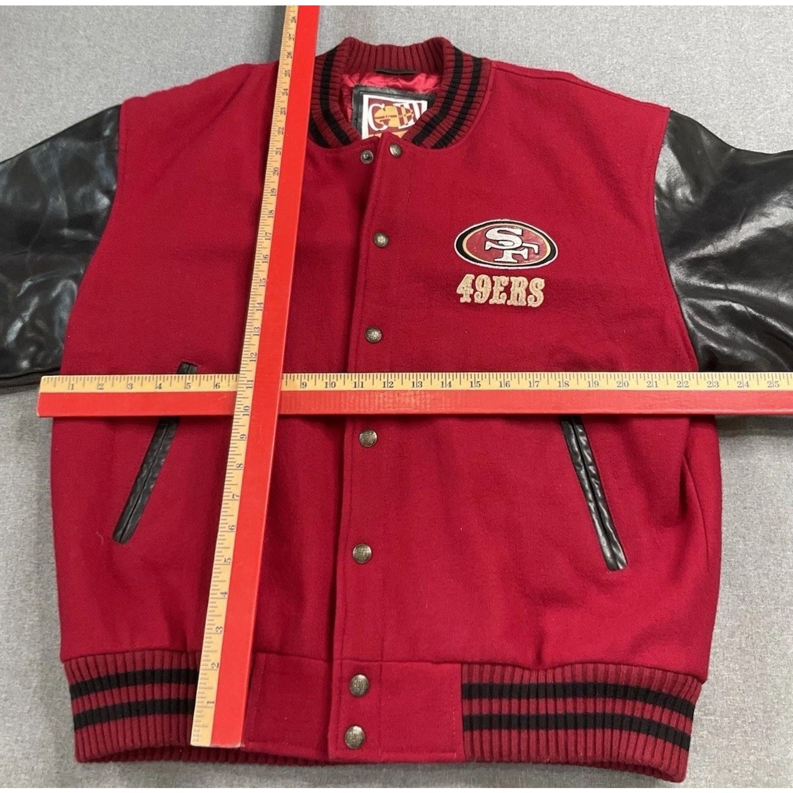 Other Vintage San Francisco 49ers Jacket Mens M-L Leather Wool Size US L / EU 52-54 / 3 - 3 Thumbnail
