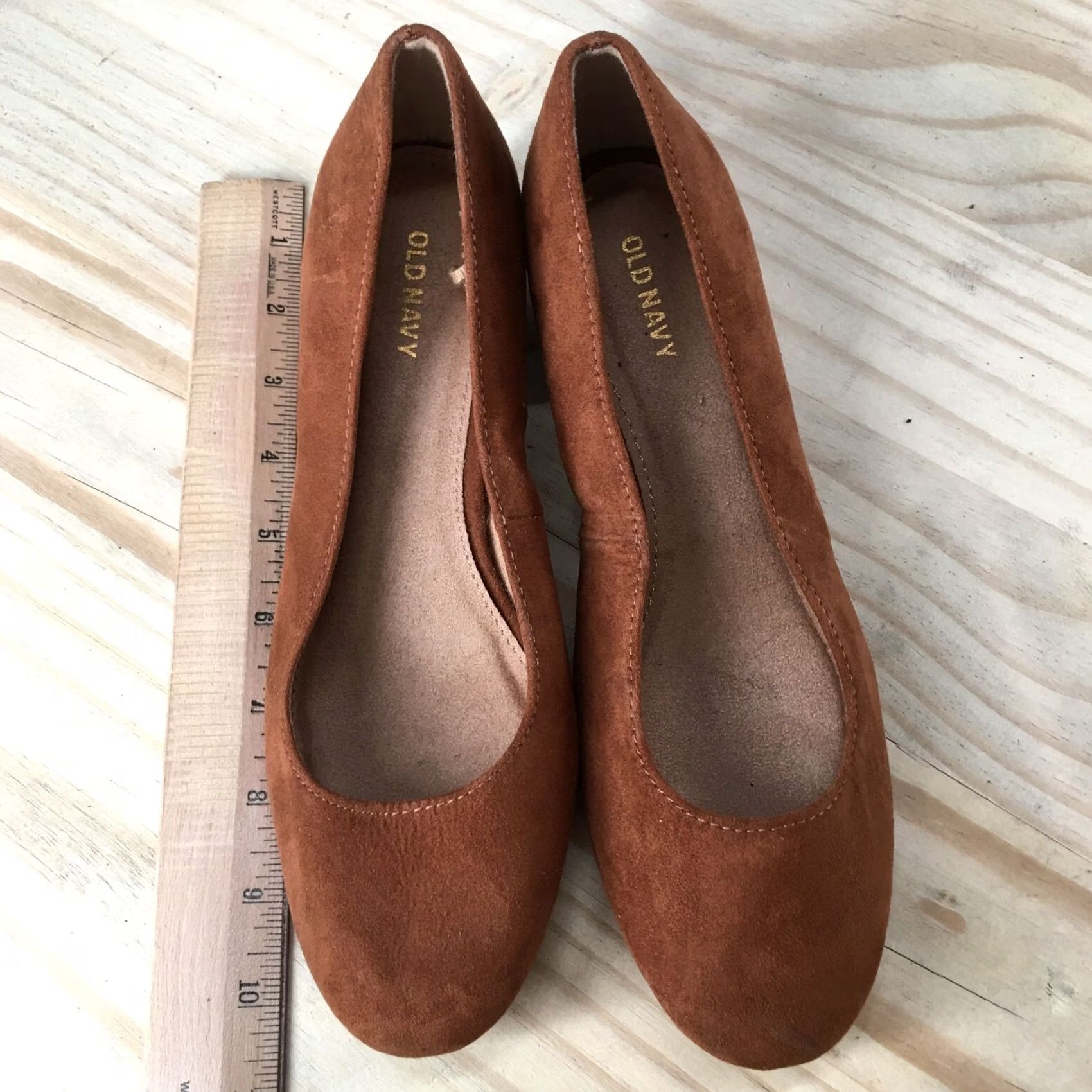 Old Navy Old Navy Heels Womens 7 Ballet Pumps Slip Brown Fabric Round Toe Casual Shoe Size US 7 / IT 37 - 6 Thumbnail