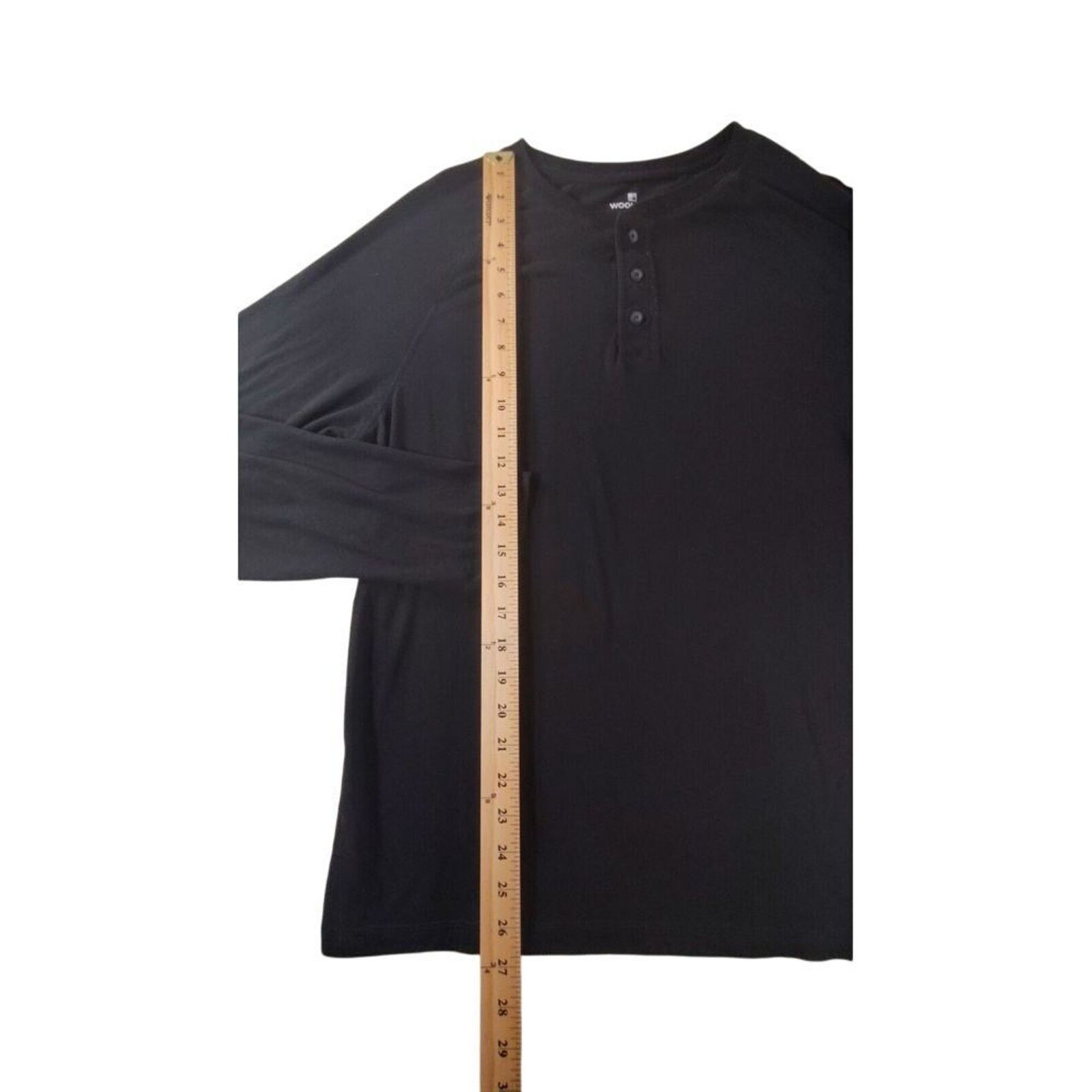 Woolrich Woolen Mills Woolrich Mens Long Sleeve Henley Shirt 3 Button Black Medium Size US M / EU 48-50 / 2 - 3 Thumbnail