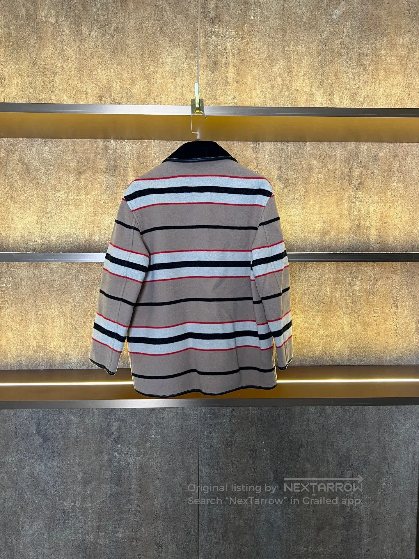 Burberry Burberry Striped Wool Overcoat| Size S / US 4 / IT 40 - 2 Thumbnail