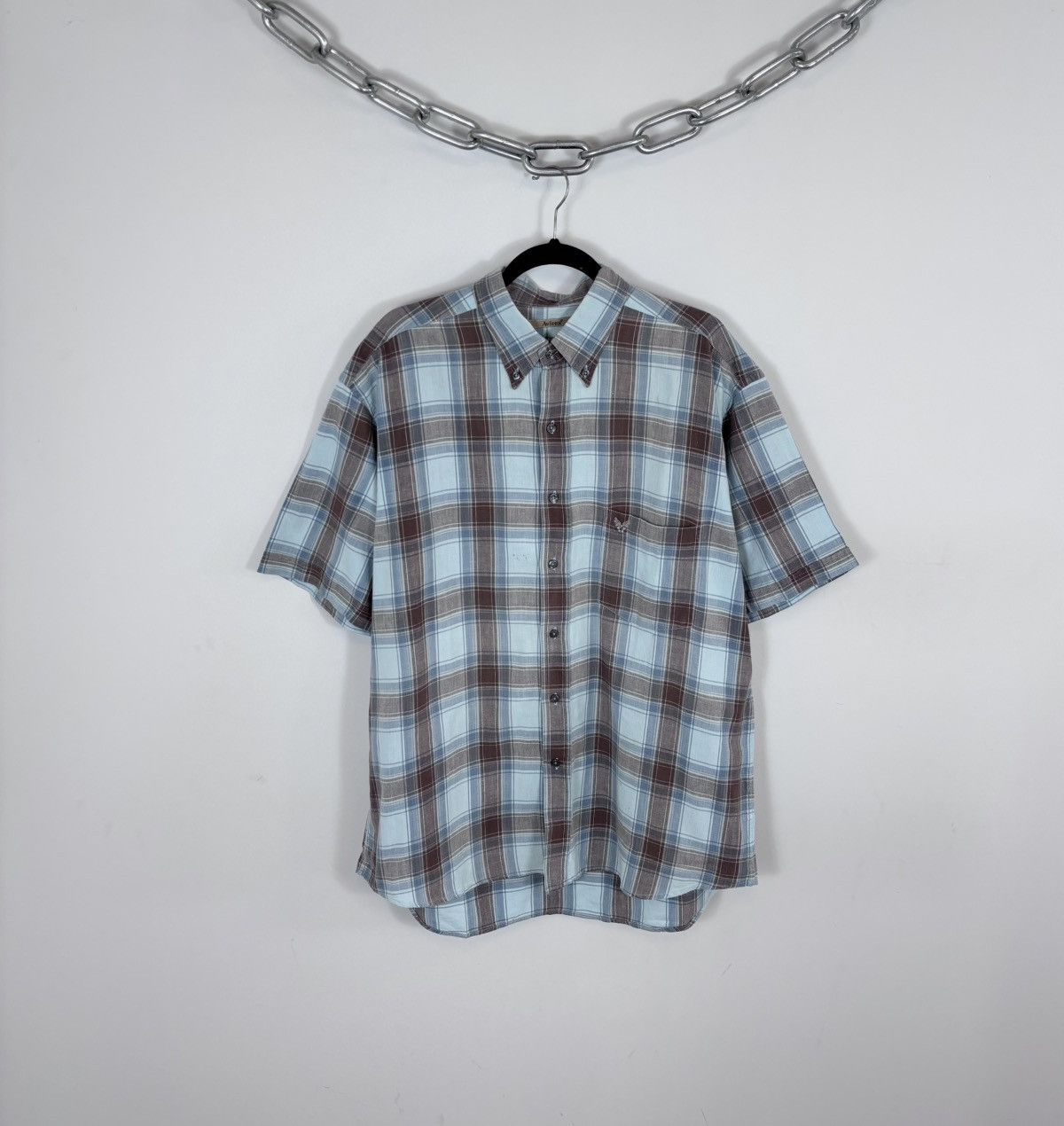 Avirex Vintage Avirex Plaid Check Blue Brown Short Sleeve Shirt Size US XXL / EU 58 / 5 - 1 Thumbnail
