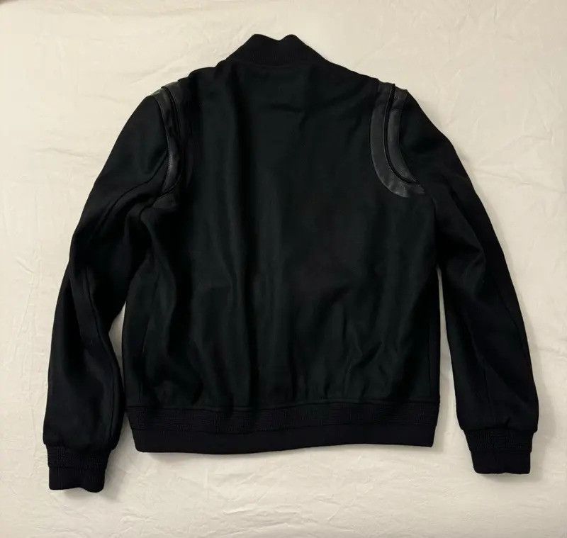 Saint Laurent Paris Teddy Leather-Trimmed Wool Bomber Jacket Size US M / EU 48-50 / 2 - 5 Thumbnail
