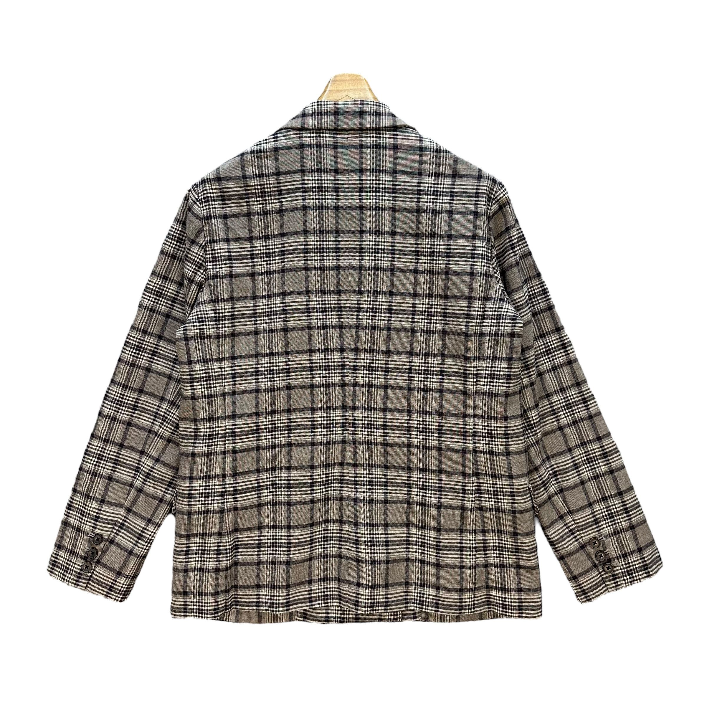 GU GU Double Breasted Tartan Suit Jacket Blazer #A68-1633 Size XL / US 12-14 / IT 48-50 - 11 Thumbnail