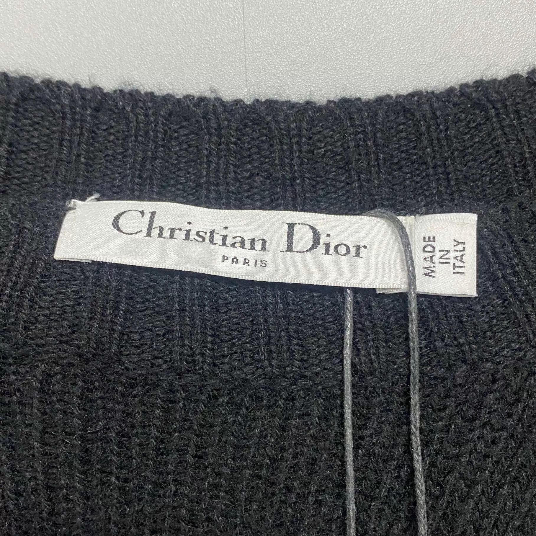 Dior Dior Cashmere Logo Black Knit Sweater Women's 36 Size XS / US 0-2 / IT 36-38 - 4 Thumbnail