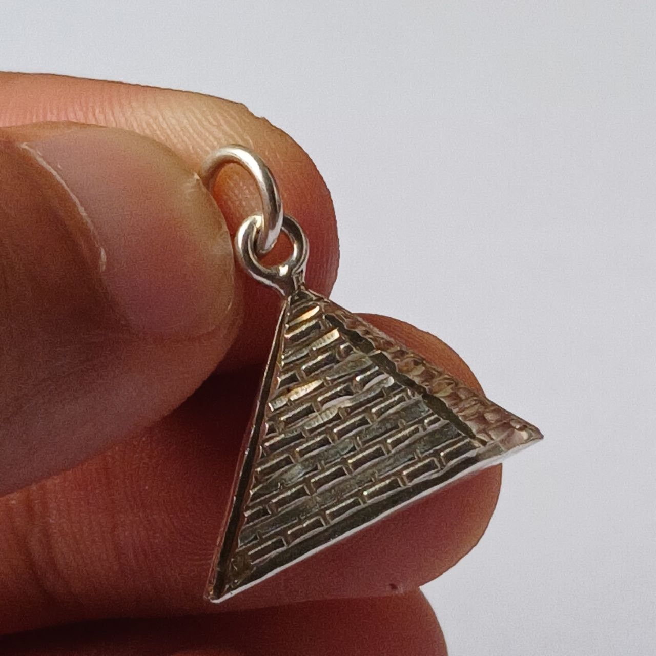 Sterling Silver 925 Silver Pyramid Pendant – Egyptian Style Pharaoh Size ONE SIZE - 3 Thumbnail