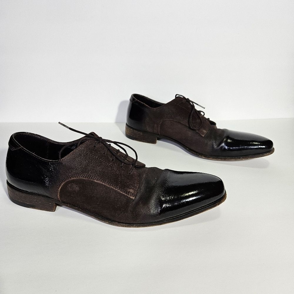 Paciotti Cesare Paciotti Brown Suede & Patent Leather Tuxedo Shoes Size US 6.5 / EU 39-40 - 1 Thumbnail