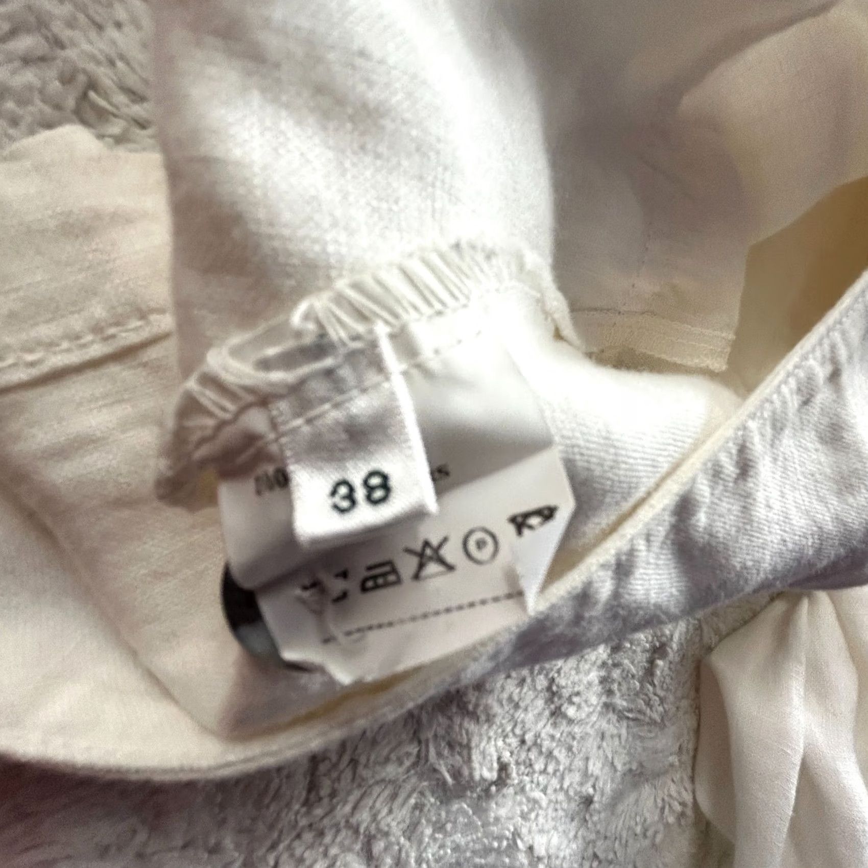Vintage Victoire Womens 100% Linen Button Front Basic Jacket Size 38 Ivory Long Sleeve Size XS / US 0-2 / IT 36-38 - 4 Thumbnail