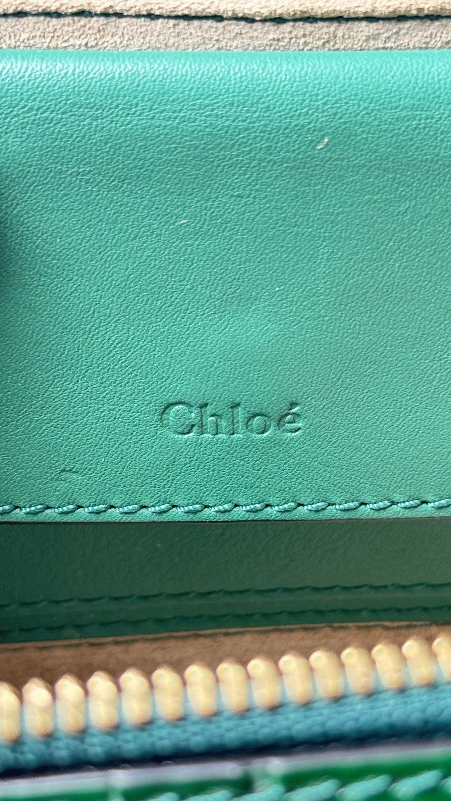 Chloe Chloe Green Croc Embossed Leather Mini C Vanity Shoulder Bag Size ONE SIZE - 10 Thumbnail
