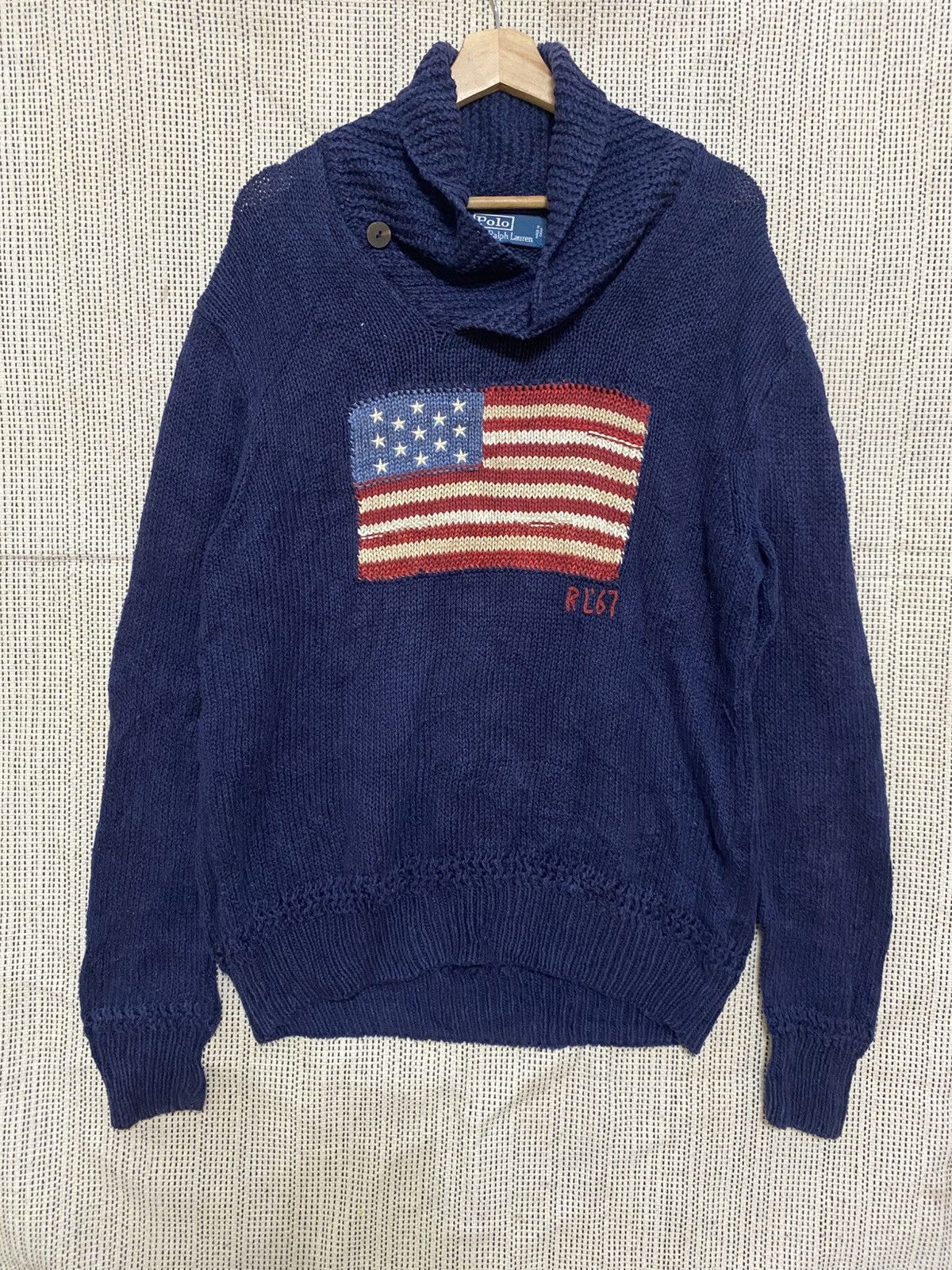 Polo Ralph Lauren Vintage Polo Ralph Lauren USA FLag knitted sweater Size US L / EU 52-54 / 3 - 2 Thumbnail