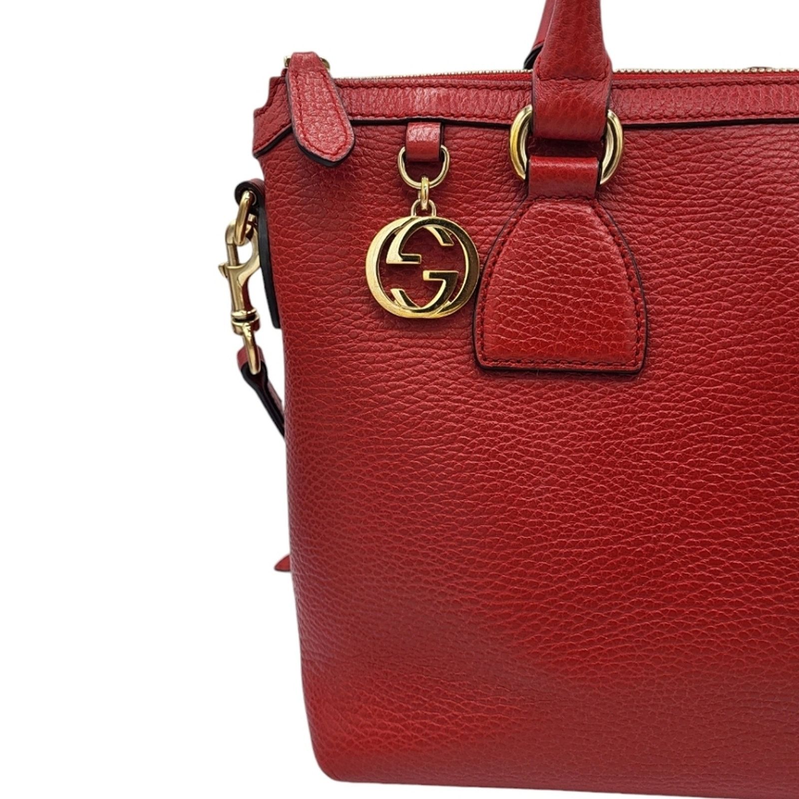 Gucci Gucci Interlocking GG Charm Pebbled Leather Satchel Bag Size ONE SIZE - 5 Thumbnail
