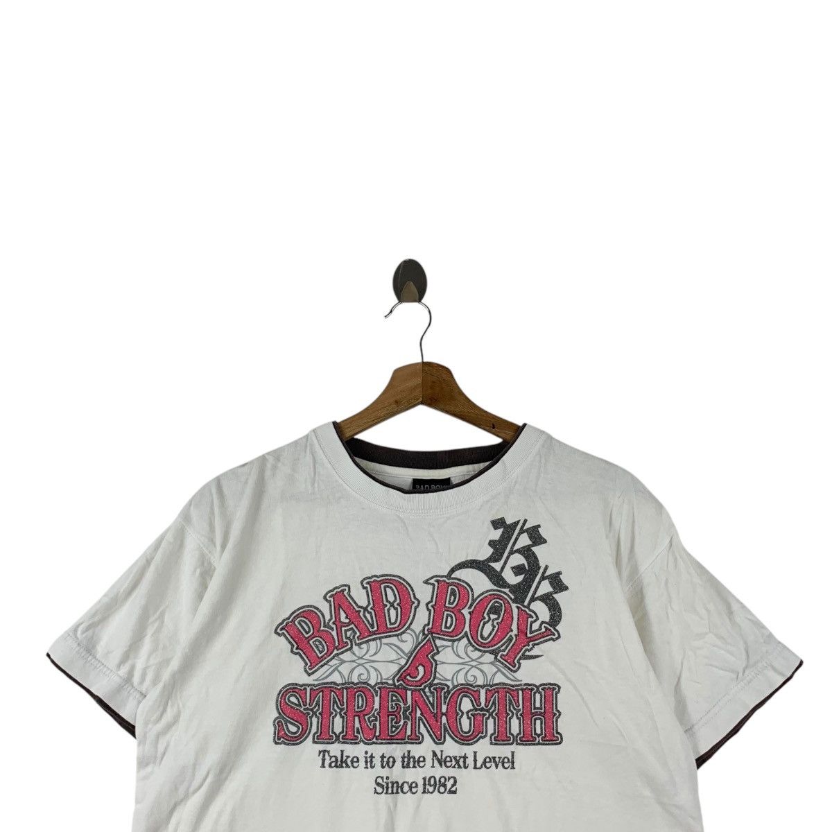 Vintage Vintage BAY BOY CALIFORNIA Y2K Strength Ringer Tee Shirt Size M / US 6-8 / IT 42-44 - 2 Thumbnail