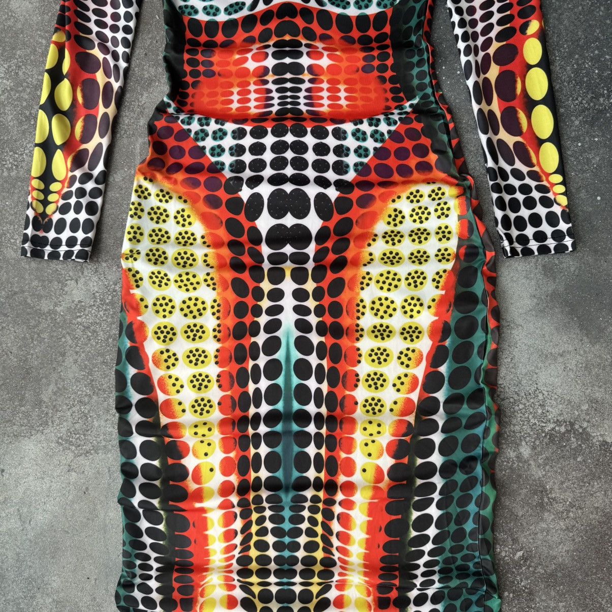 Hysteric Glamour Amazing Body Shape Print Sexy Y2K Dress (Gaultier style) Size S / US 4 / IT 40 - 8 Thumbnail