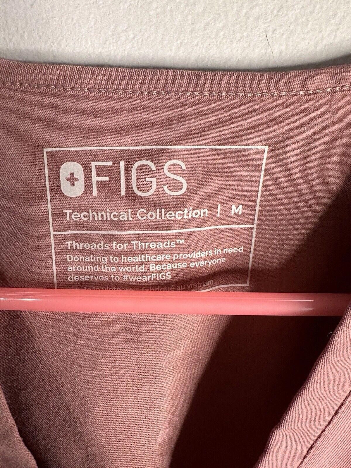 Designer FIGS Scrubs Women's Casma Pink 3 Pocket Scrub Top Medium Size ONE SIZE - 2 Thumbnail