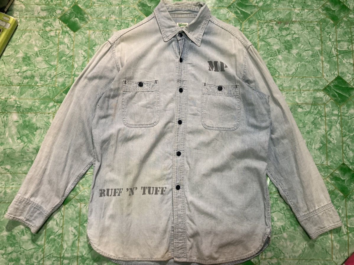 Designer × Vintage Vintage Chambray Ruff N Tuff Shirt Property Of Jah Size US L / EU 52-54 / 3 - 1 Thumbnail