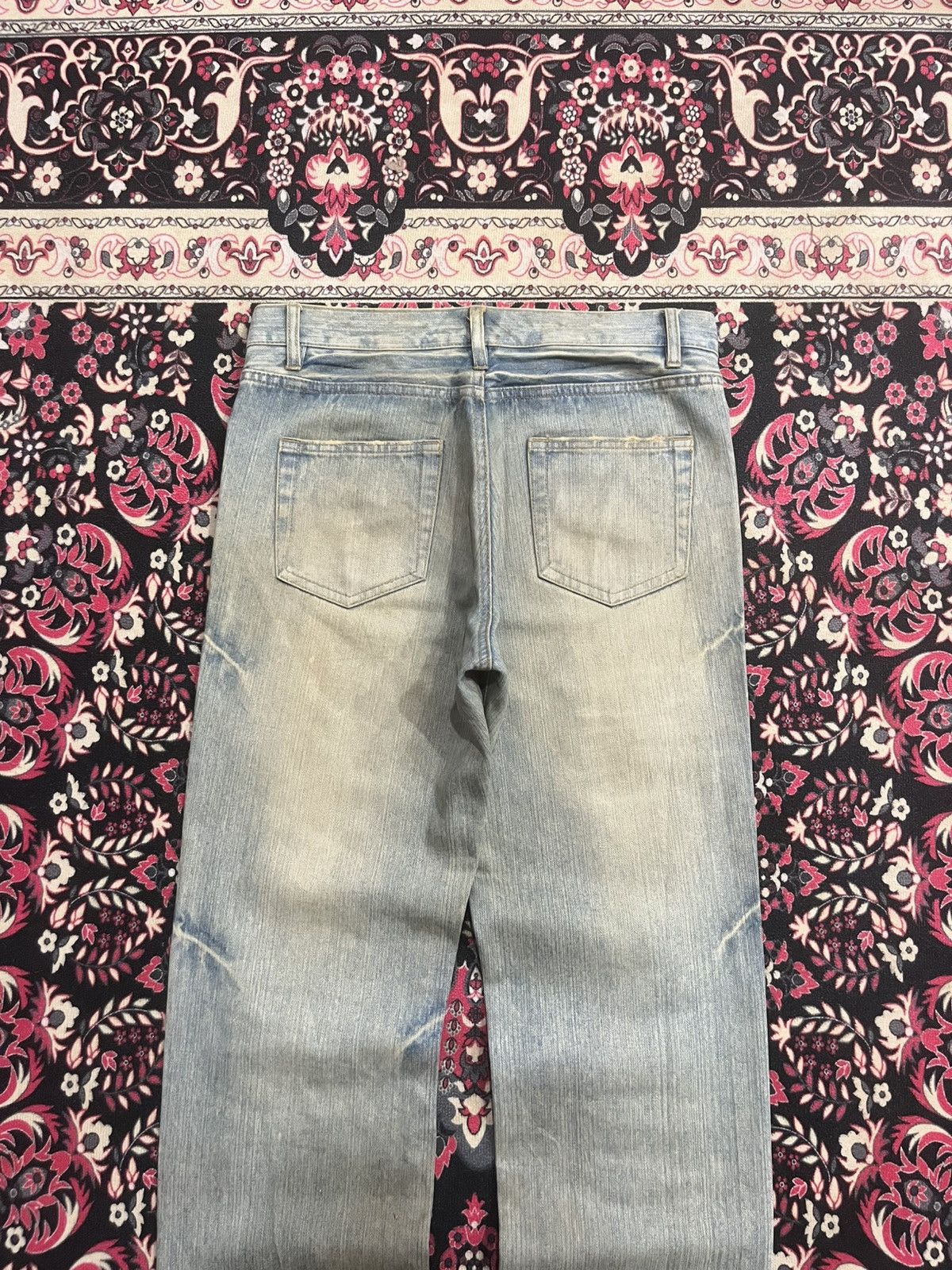 Japanese Brand Japanese Brand Blue Faded Whisker Washed Distressed Jeans Size US 32 / EU 48 - 5 Thumbnail