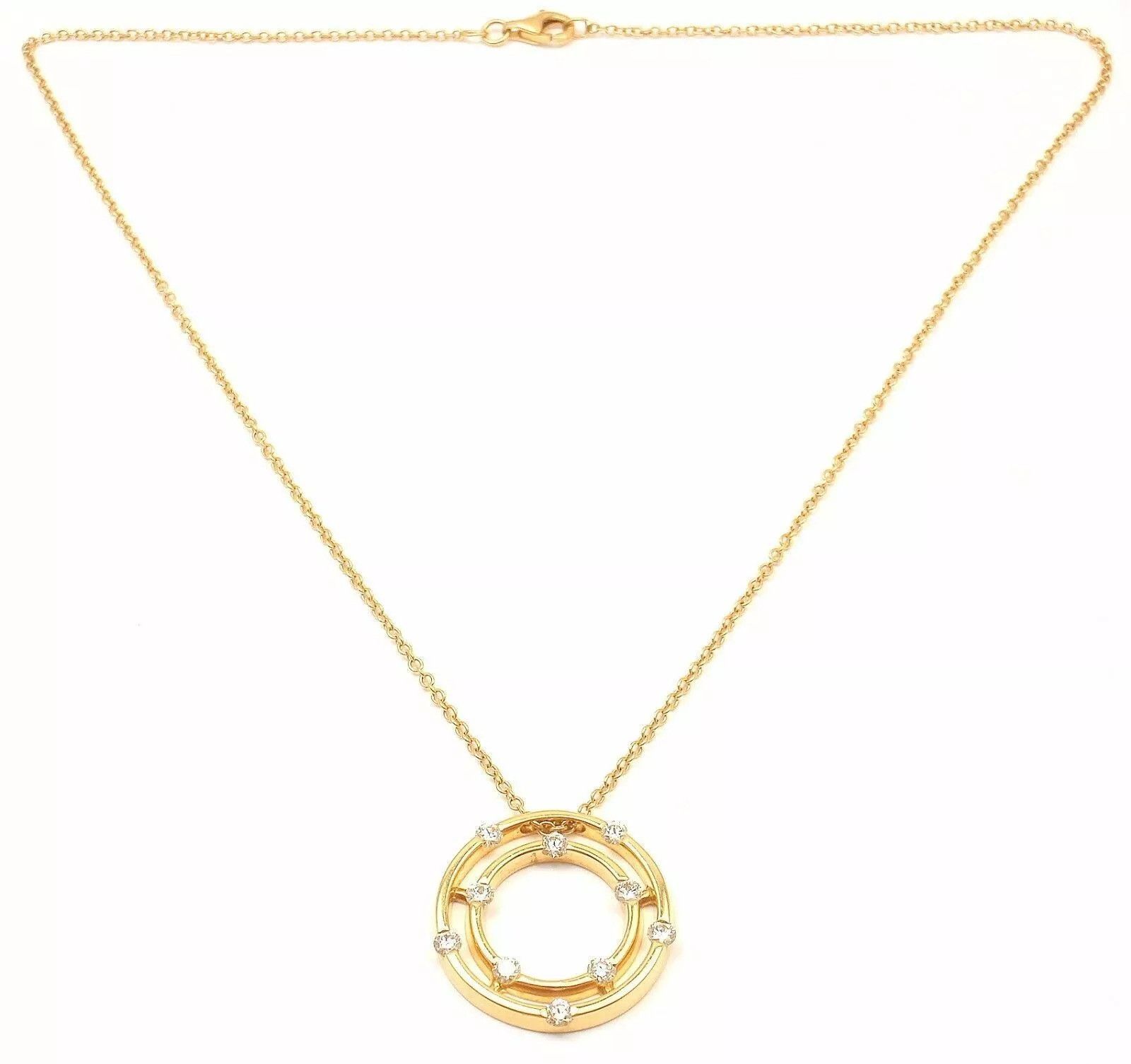 Other Roberto Coin 18k Double Hoop Diamond Pendant Necklace Size ONE SIZE - 9 Thumbnail