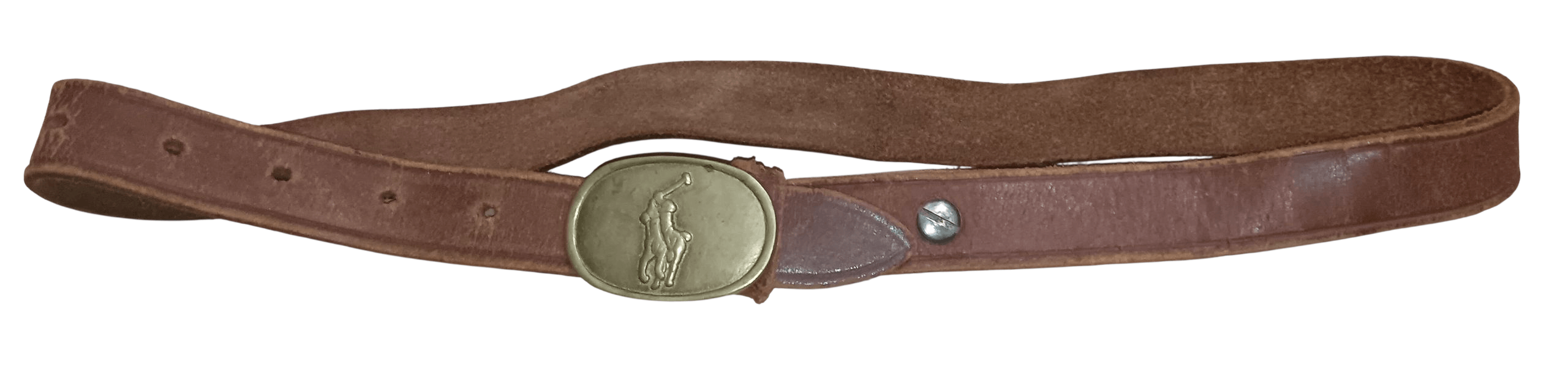 Polo Ralph Lauren VINTAGE POLO LEATHER BELT WITH SOLID BRASS BUCKLE Size 32 - 4 Thumbnail