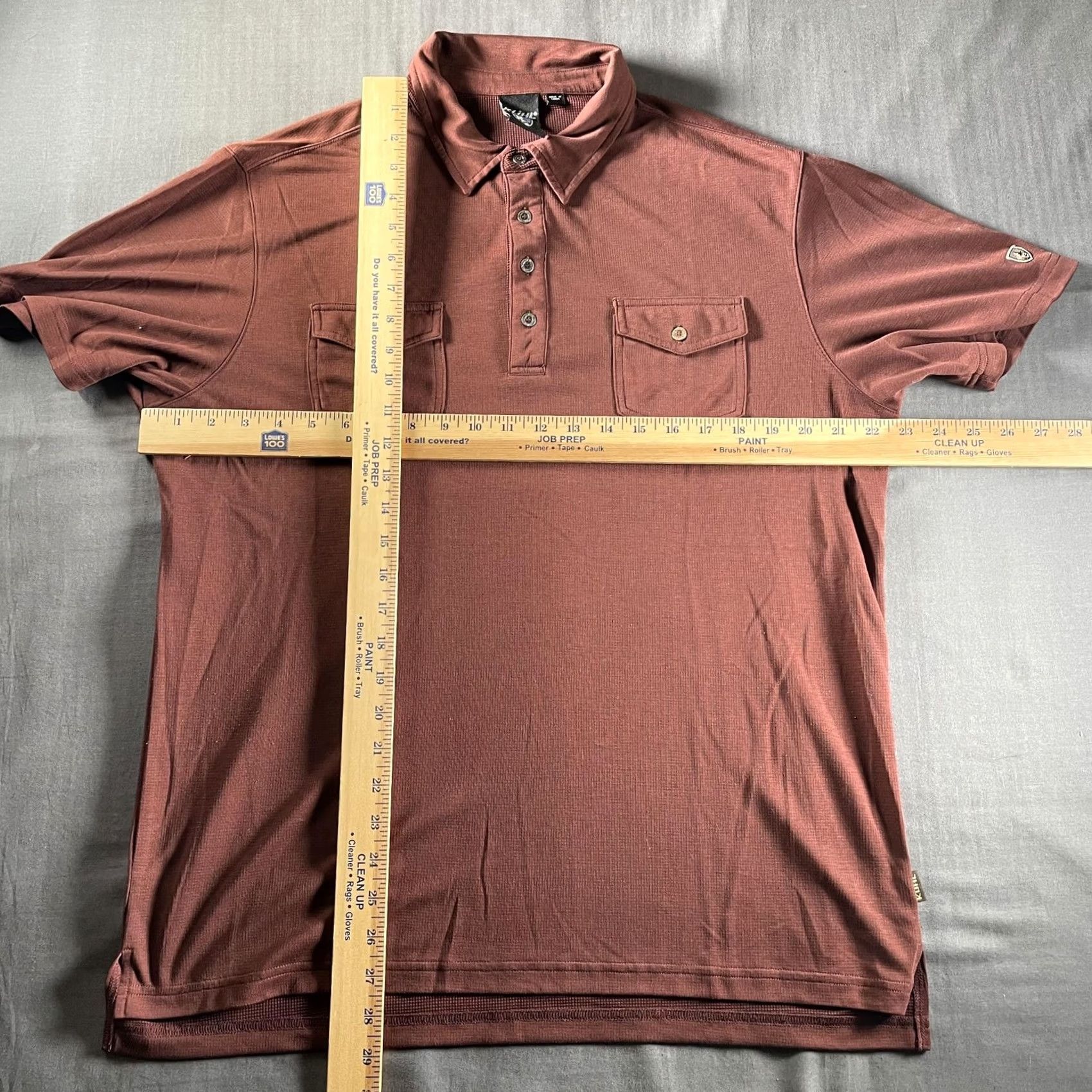 Vintage KÜHL Polo Shirt Mens Large Brown Double Pocket Travel Knit Tech Shirt Short Sleeve Casual Activewear Size US L / EU 52-54 / 3 - 6 Thumbnail