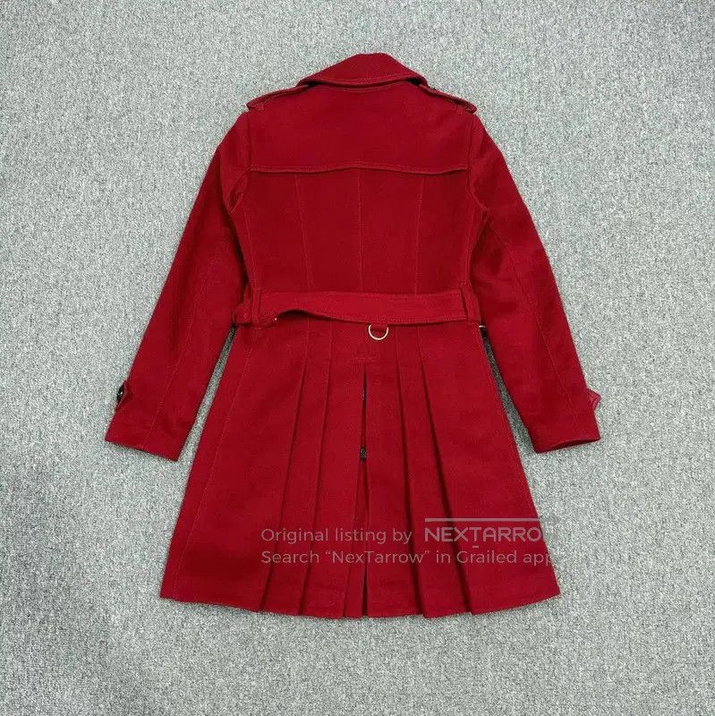 Burberry Burberry Red Wool Women's Coat Size XS. Size XS / US 0-2 / IT 36-38 - 2 Thumbnail