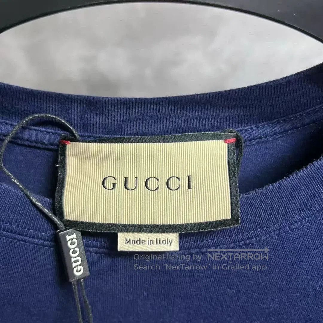 Gucci gucci navy cotton t-shirt with logo. Size US L / EU 52-54 / 3 - 3 Thumbnail