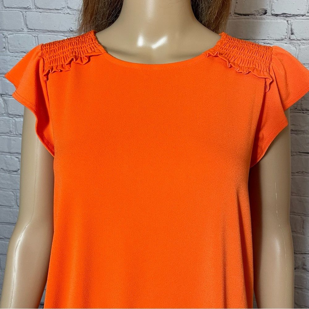 Adrianna Papell NWT New $69 Adrianna Papell Smocked Shoulder Flutter Sleeve Size L / US 10 / IT 46 - 2 Thumbnail