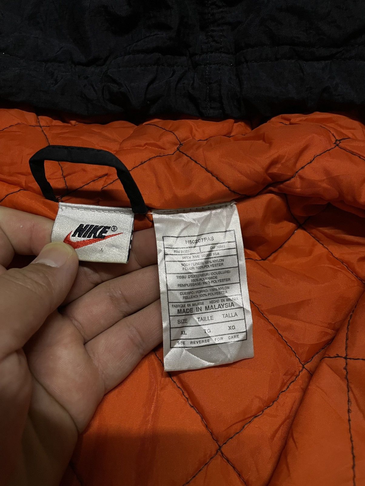 Nike × Vintage Nike Air 90s Hooded Lightweight Winter Swoosh puffer Jacket Size US XL / EU 56 / 4 - 9 Thumbnail