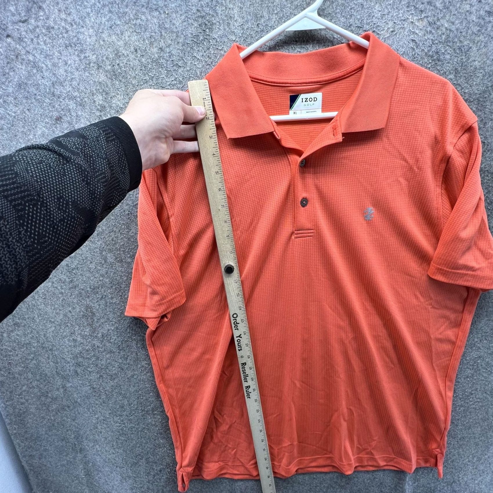 Izod IZOD Golf Polo Shirt Mens XL Orange Check Lightweight Performance Casual Stretch Polo Shirt Size US XL / EU 56 / 4 - 3 Thumbnail