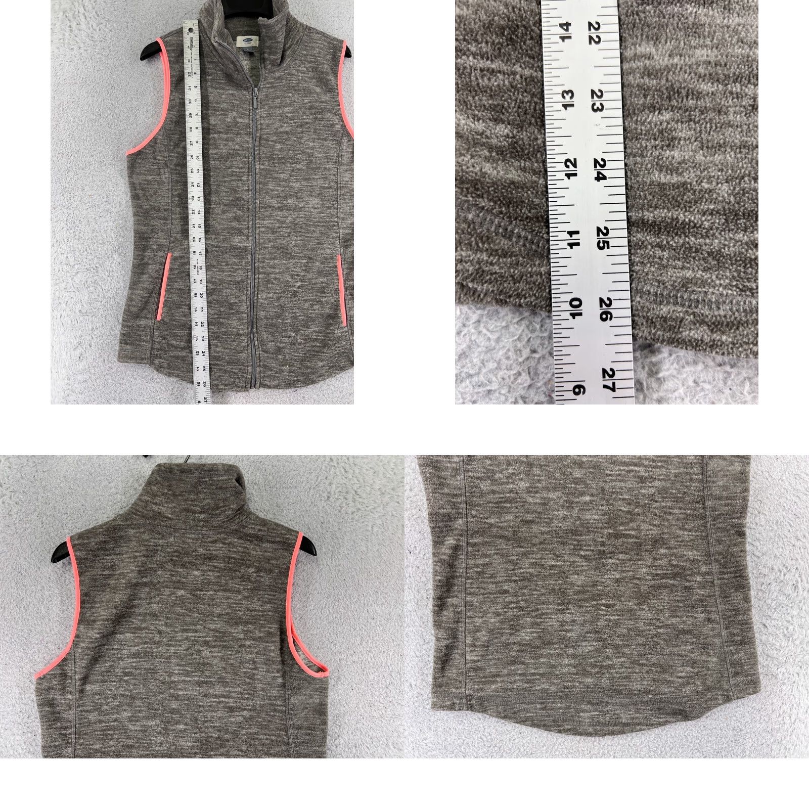 Old Navy Old Navy Vest Womens Medium Gray Full Zip Polyester Fleece Mock Neck Size M / US 6-8 / IT 42-44 - 9 Thumbnail